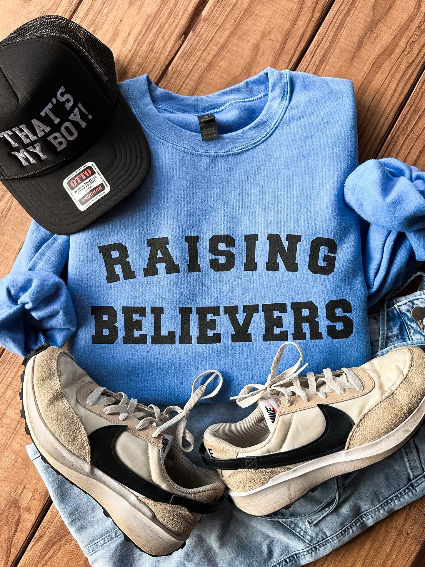 Raising Believers Sweatshirt | Christian Mom Crewneck